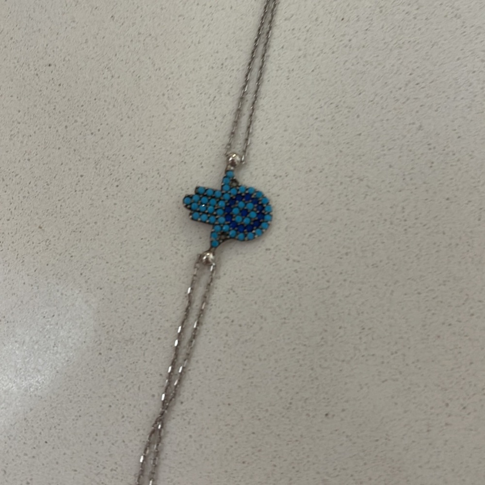Beautiful Sterling Silver Hamsa Hand Bracelet!